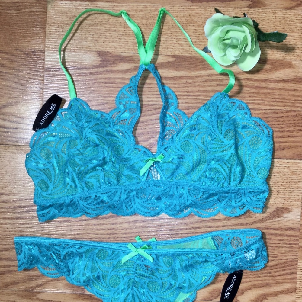 Adore Me lace bralette and panty size S